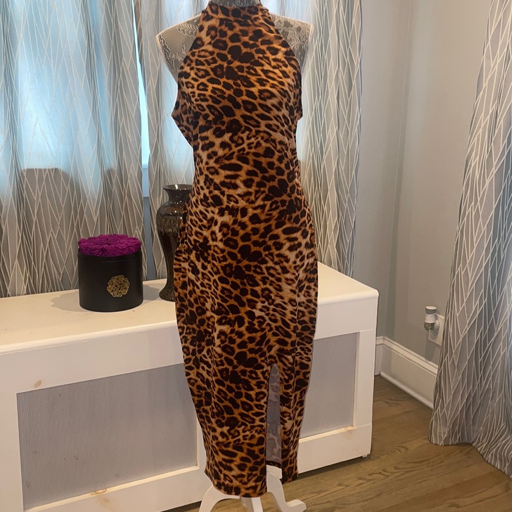 Zara leopard print dress.